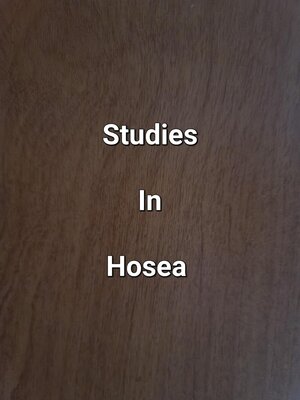 cover image of Studies In Hosea